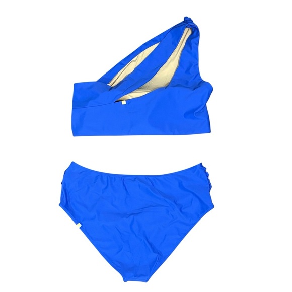 Summersalt The Ruched Sidestroke Bikini Set Top High Rise Bottom Blue Size 20/22 - Picture 2 of 8